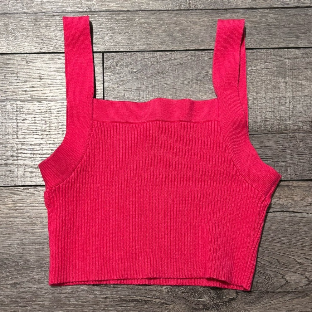 Hot Pink Knit Tanks top/ Crop top
